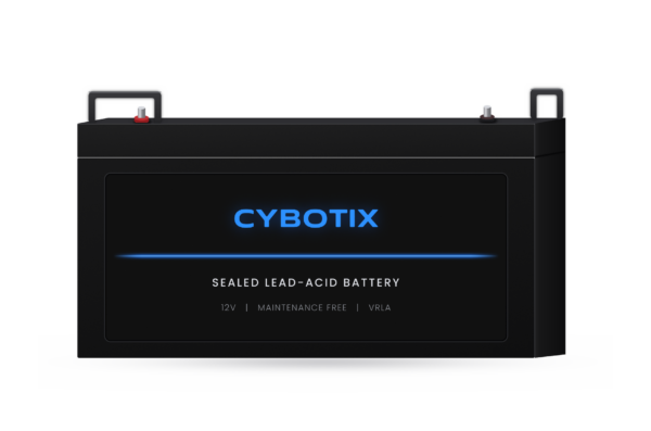 Cybotix 12V 200Ah lithium battery front view Cybotix 12V 200Ah lithium battery front view