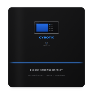 Cybotix 10.24kWh compact lithium battery front view