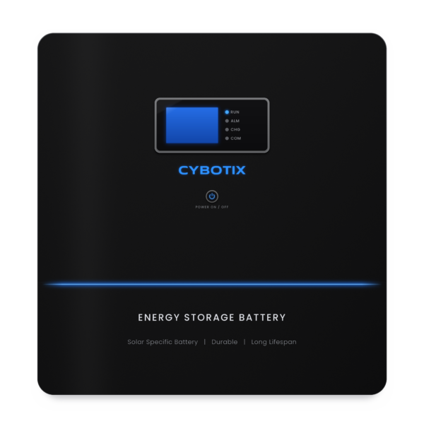 Cybotix 10.24kWh compact lithium battery front view