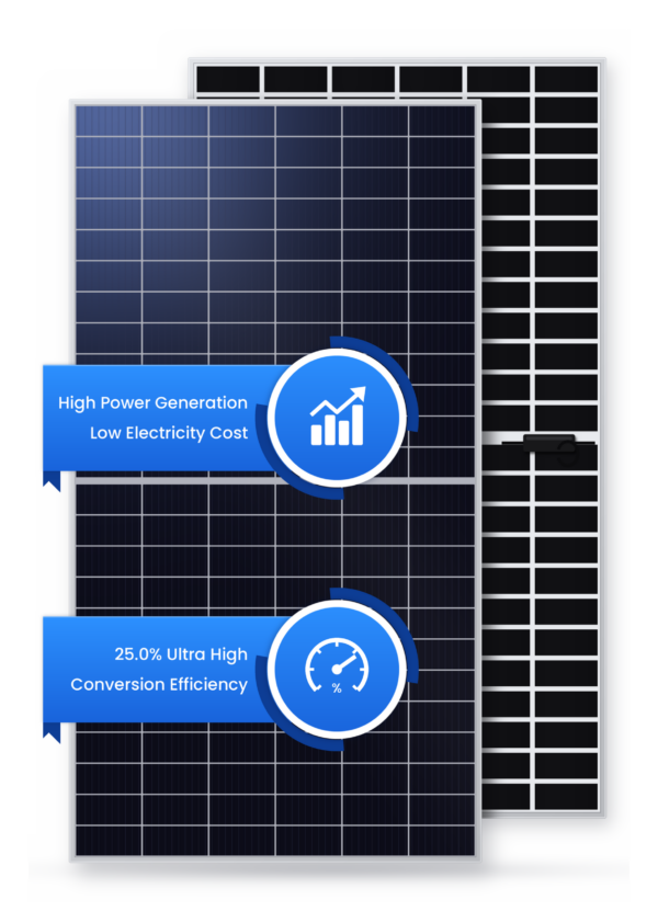 Cybotix 590W TOPCon solar panel front view